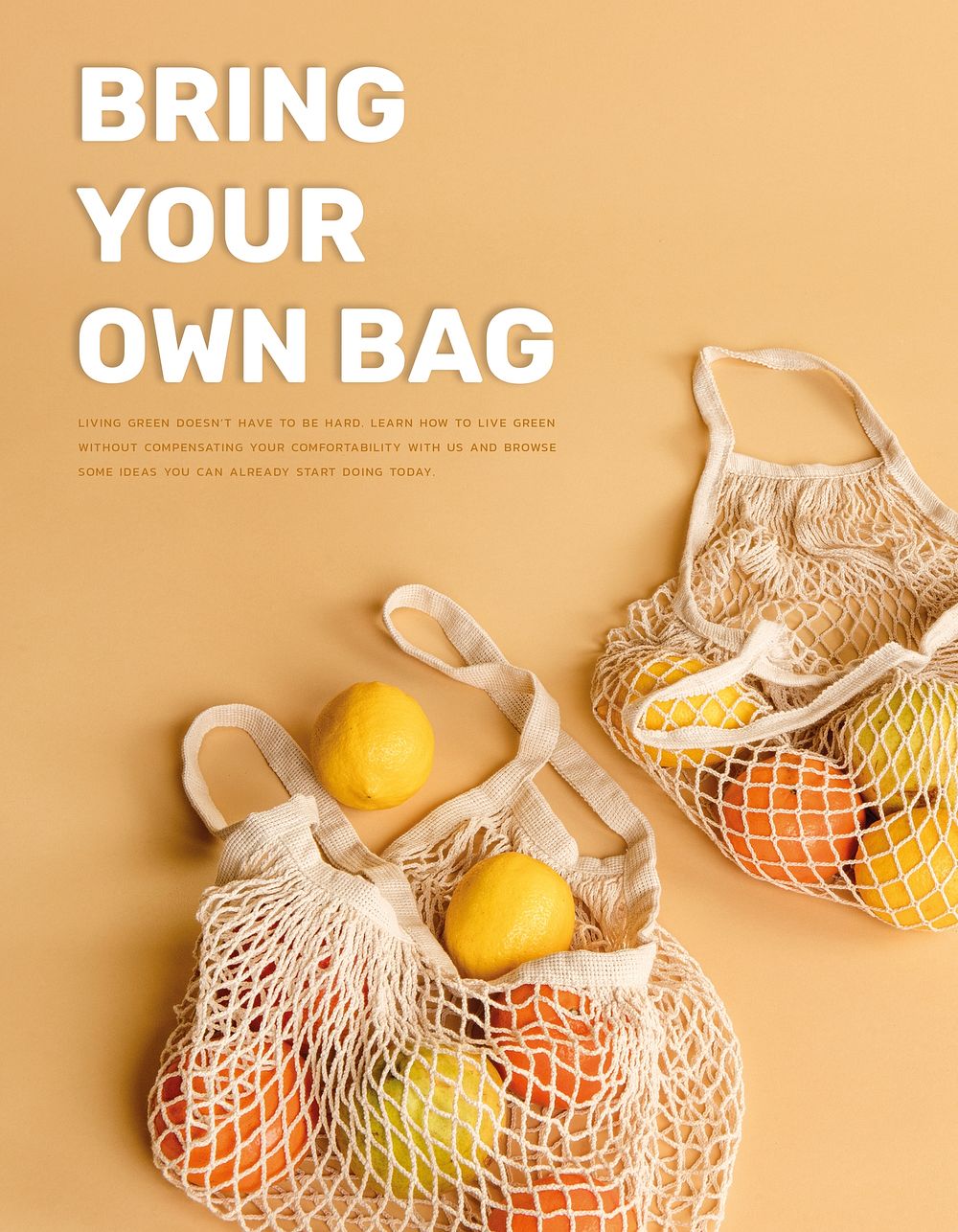 Bring your own bag template psd poster to loving the earth
