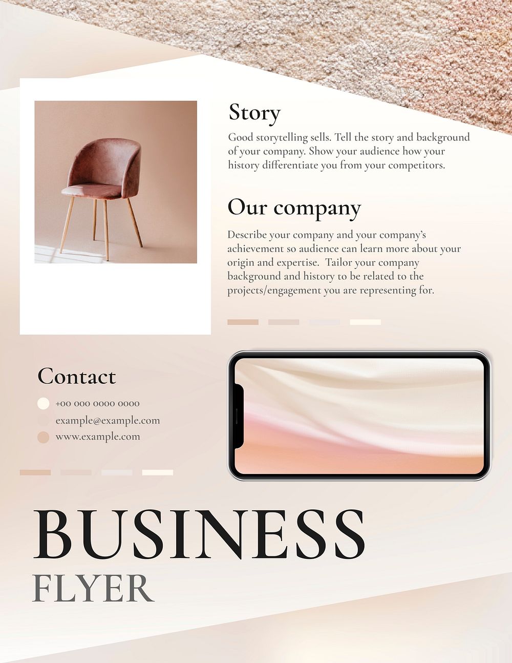 Editable business flyer template psd in feminine style design