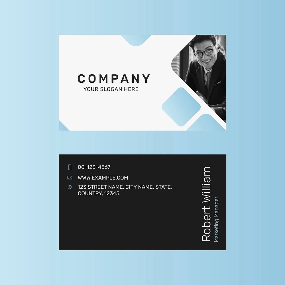 Editable business card template vector in modern design
