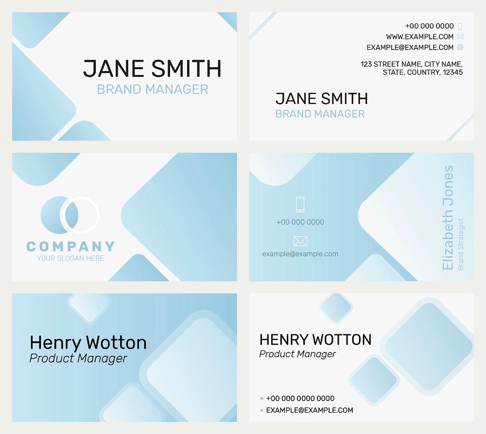 Editable business card template psd modern design collection