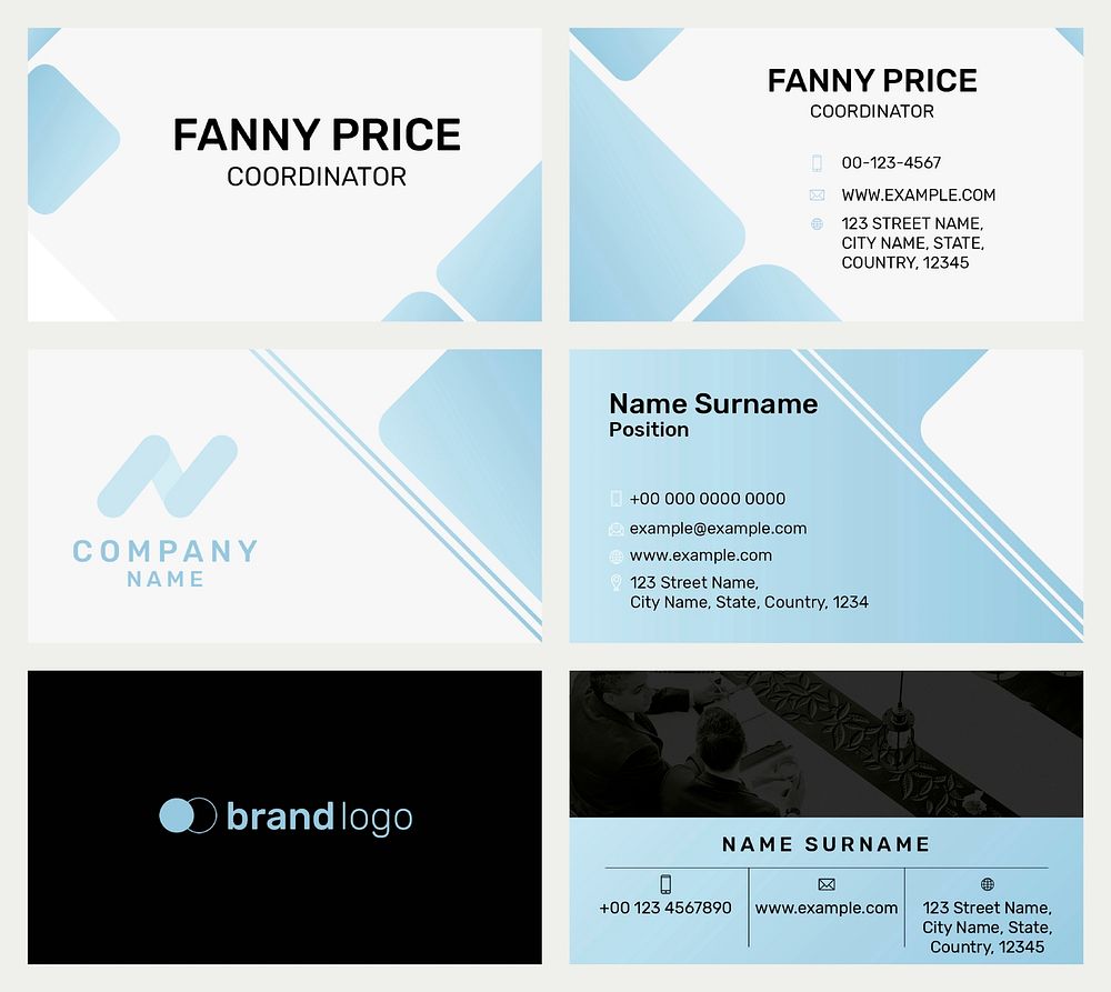 Editable business card template psd modern design collection