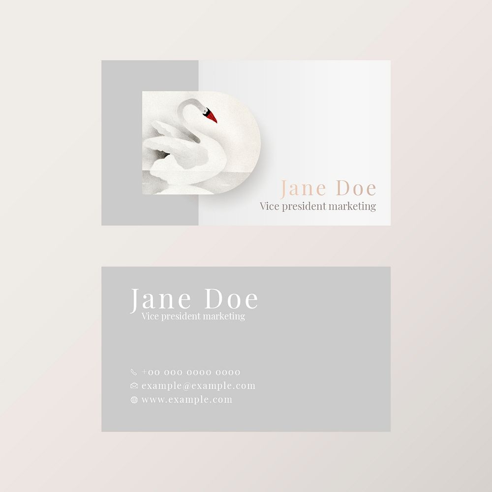 Business card template psd for beauty brand in feminine theme 