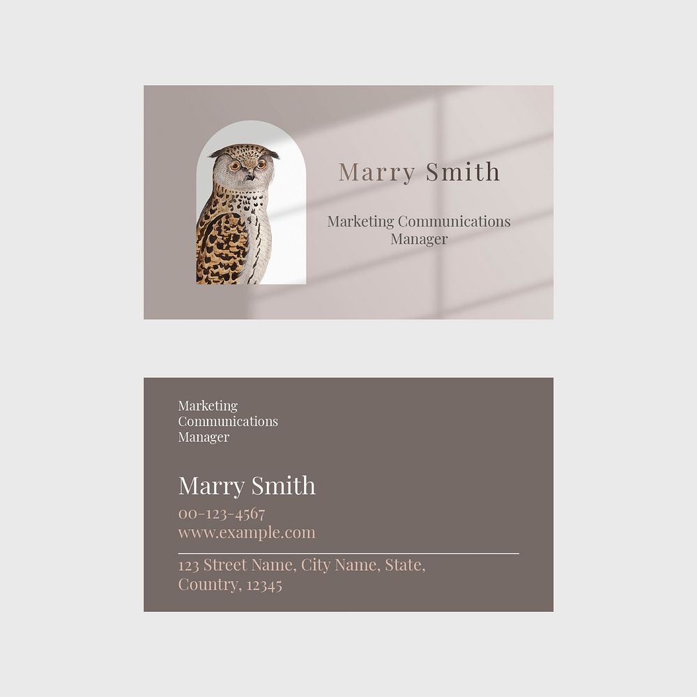Business card template psd for beauty brand in feminine theme 
