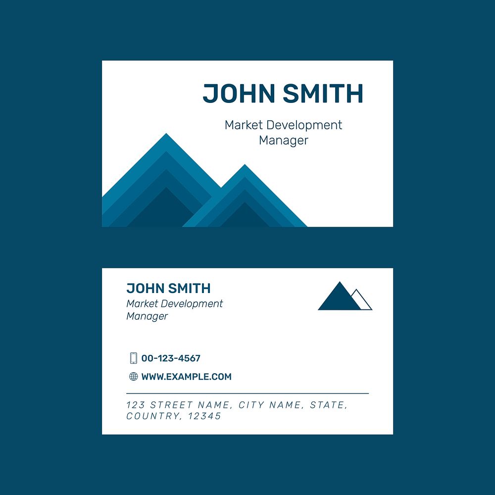 Modern business card template vector in navy blue set