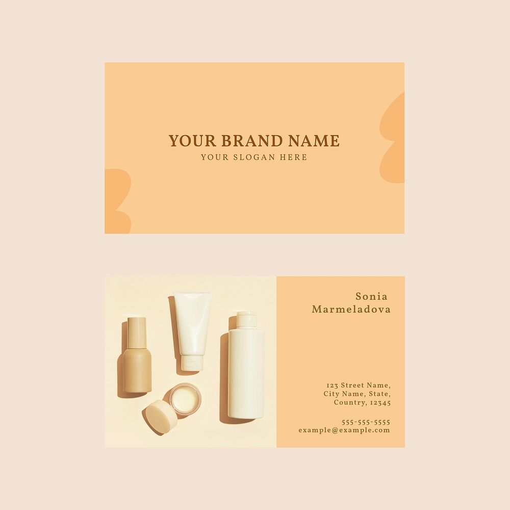 Skincare business card template vector
