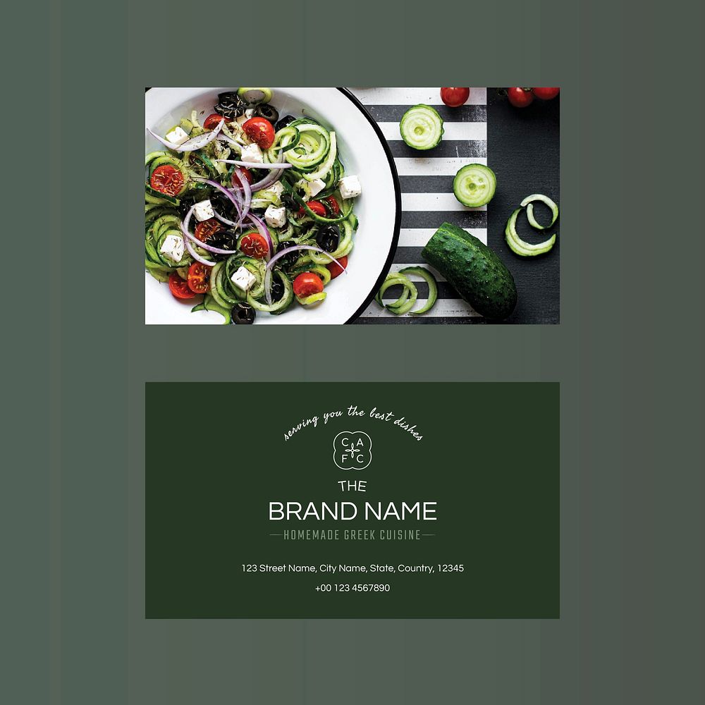 Restaurant business card template vector