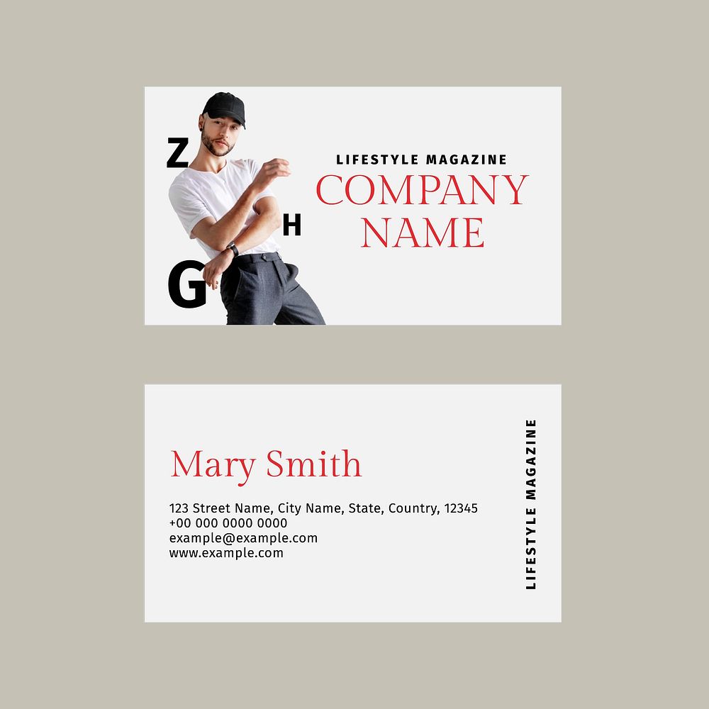 Business card template vector for fashion professionals