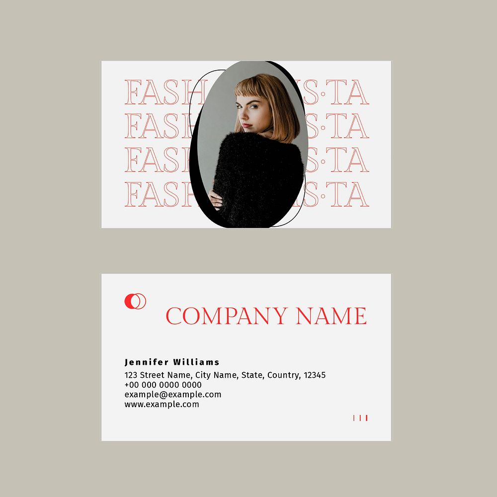 Fashion industry template psd business card
