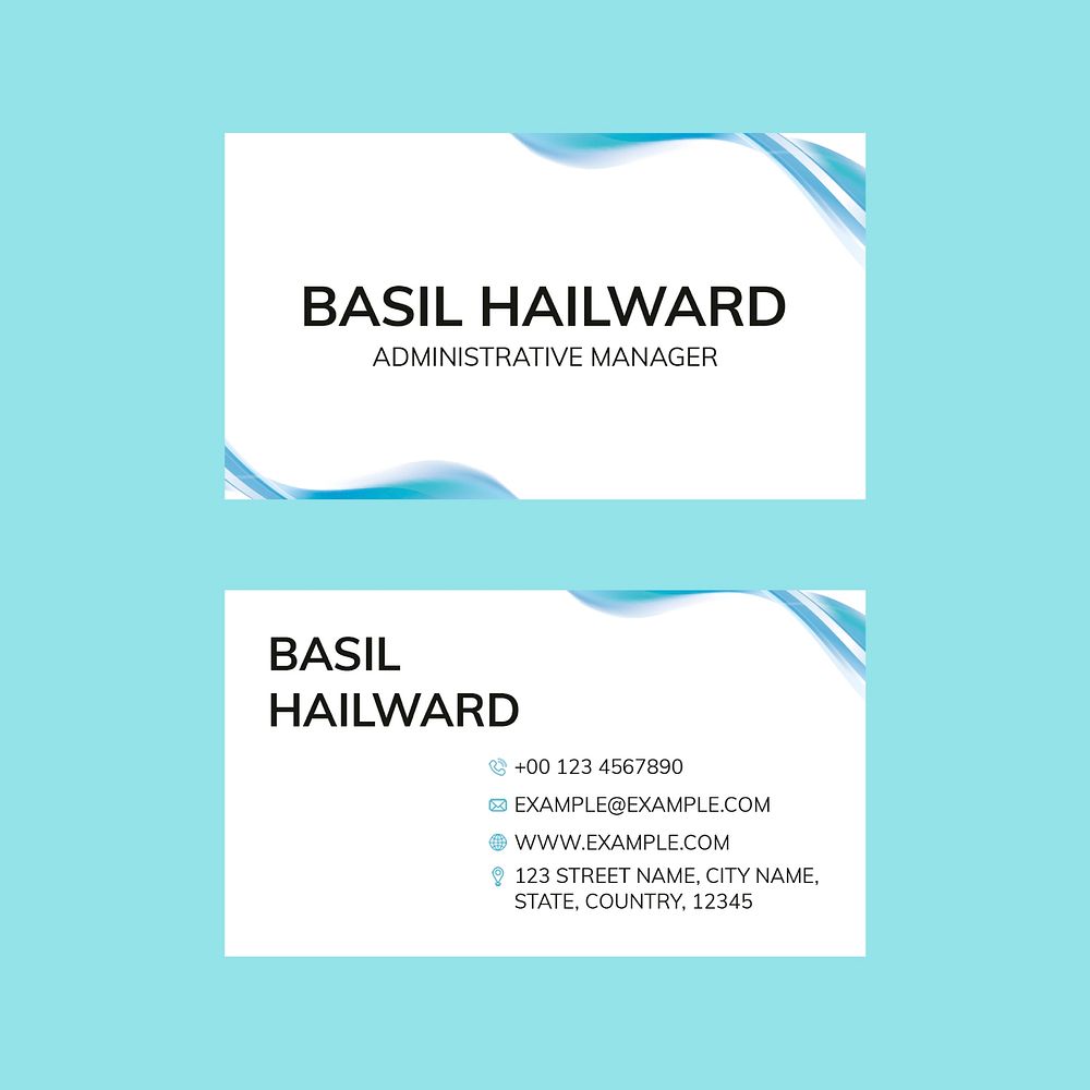 Editable business card template psd in abstract minimal design