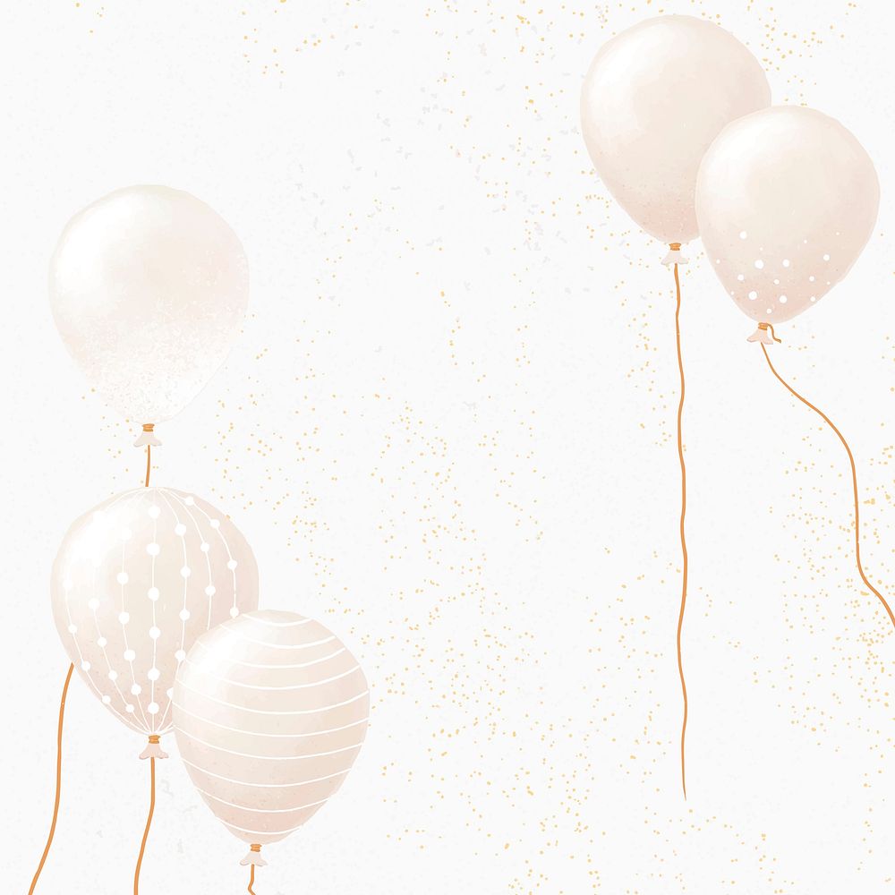 Luxury balloon vector background celebration in gold tone