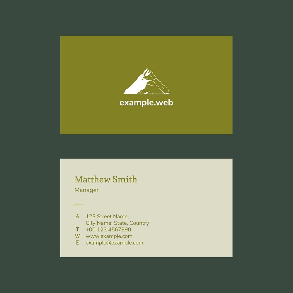 Minimal business card template vector photo attachable for travel agency
