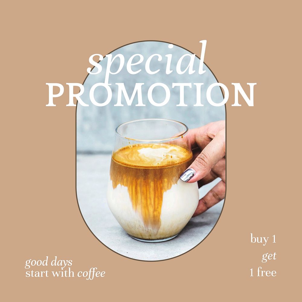 Special promotion vector ig post template for bakery and cafe marketing