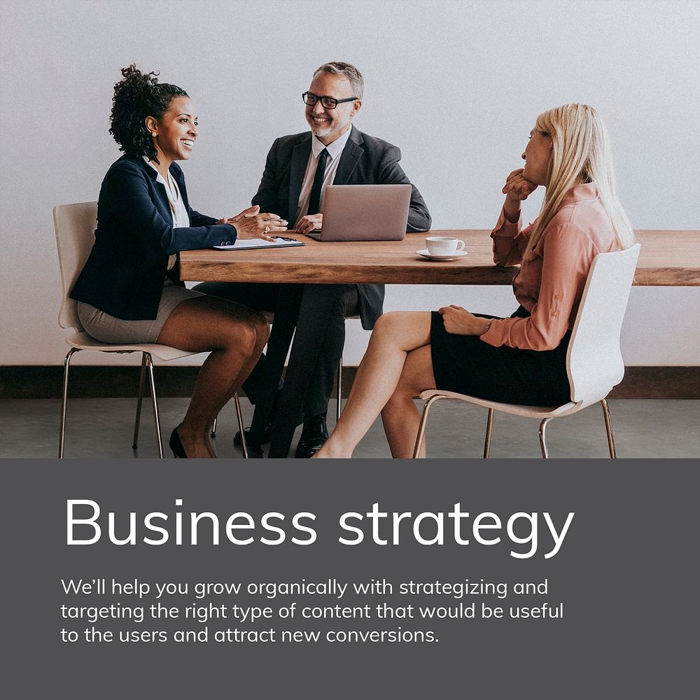 Business strategy template psd for social media post