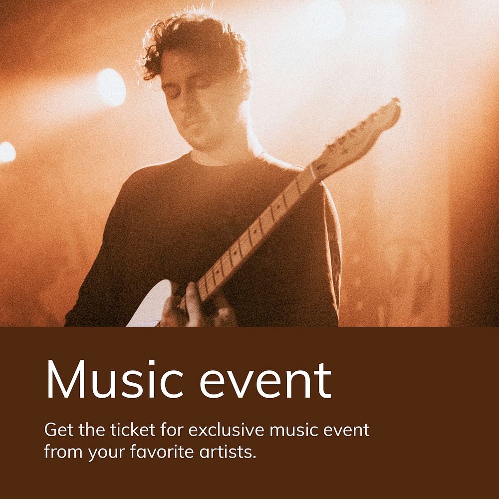 Music event ad template psd for social media post