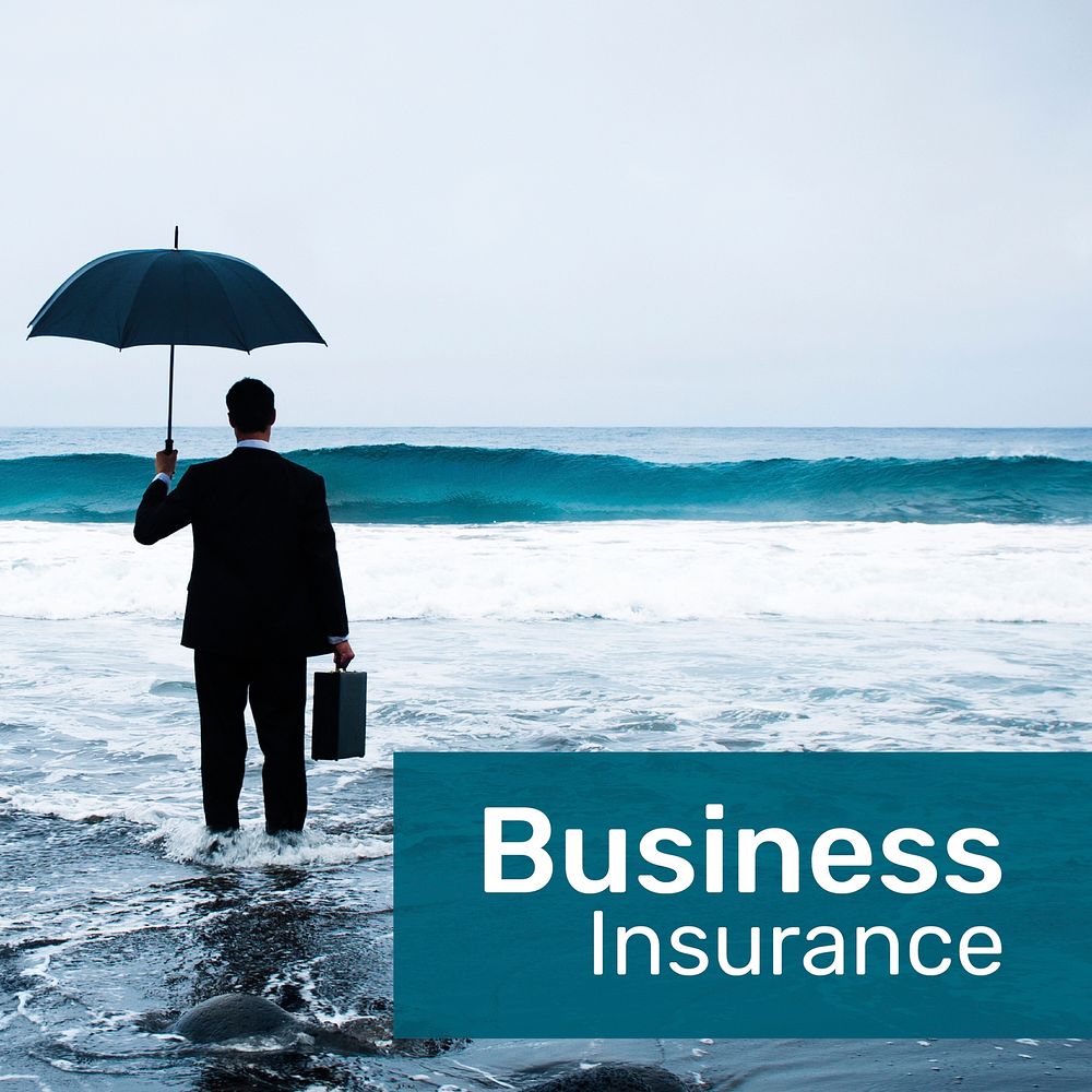 Business insurance template psd for social media with editable text