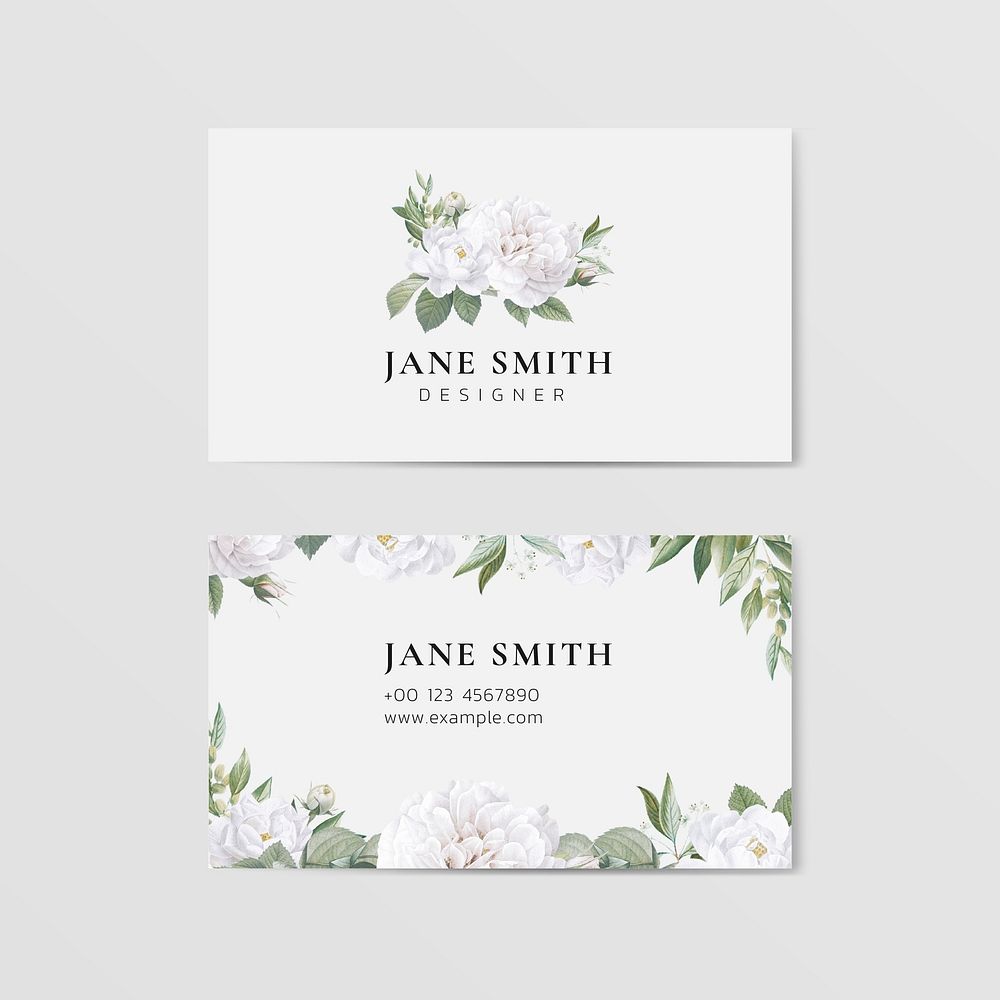 Floral business card template vector