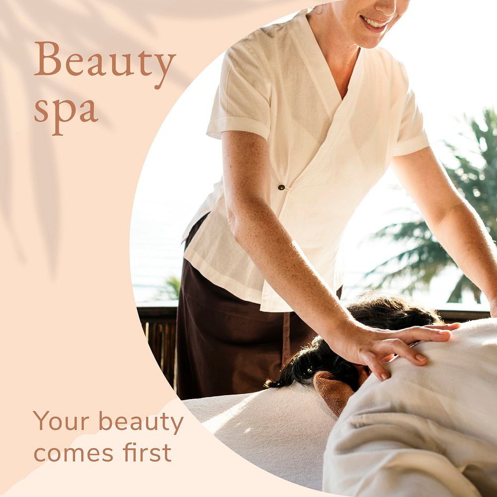 Beauty spa wellness template vector with your beauty comes first text