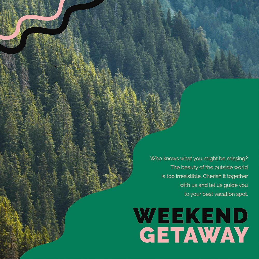 Weekend getaway travel template psd for agencies social media ad