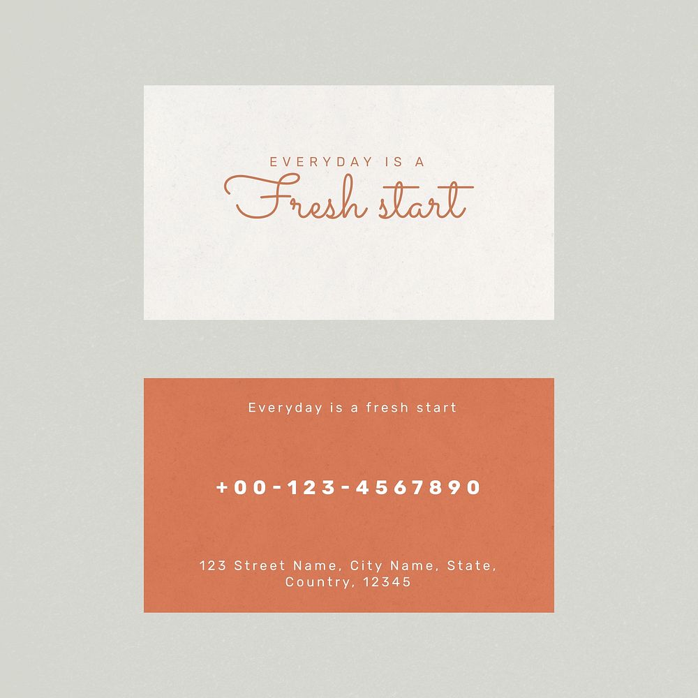 Food business card template vector in front and rear view