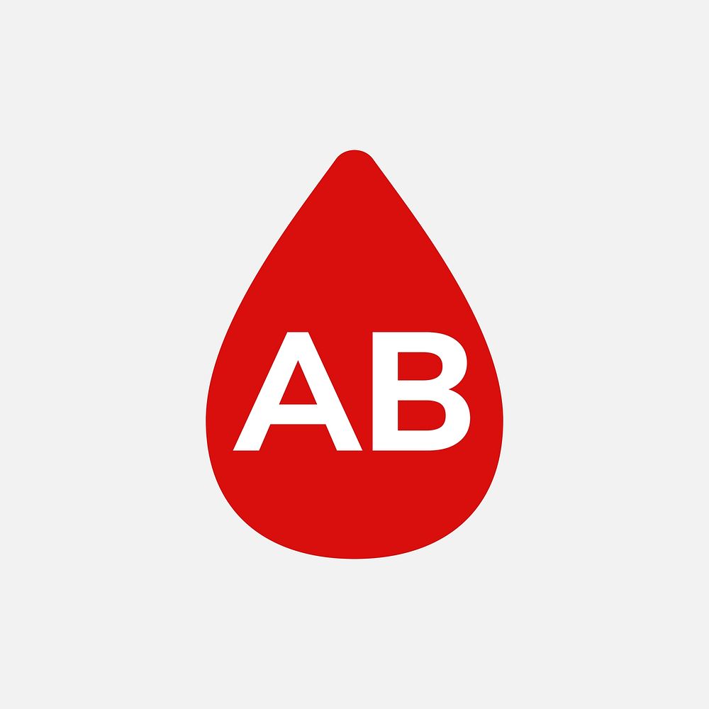 AB blood type icon psd red health charity illustration