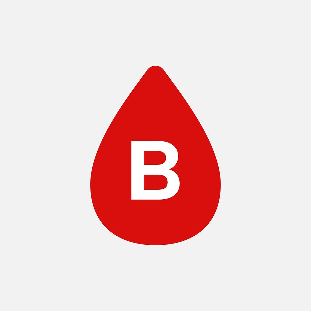 B blood type icon psd red health charity illustration