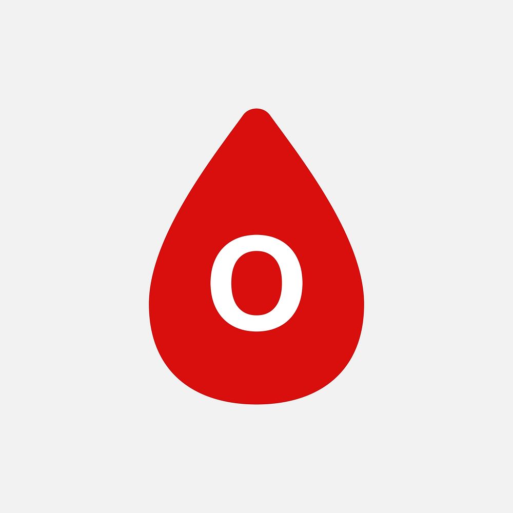 O blood type icon psd red health charity illustration