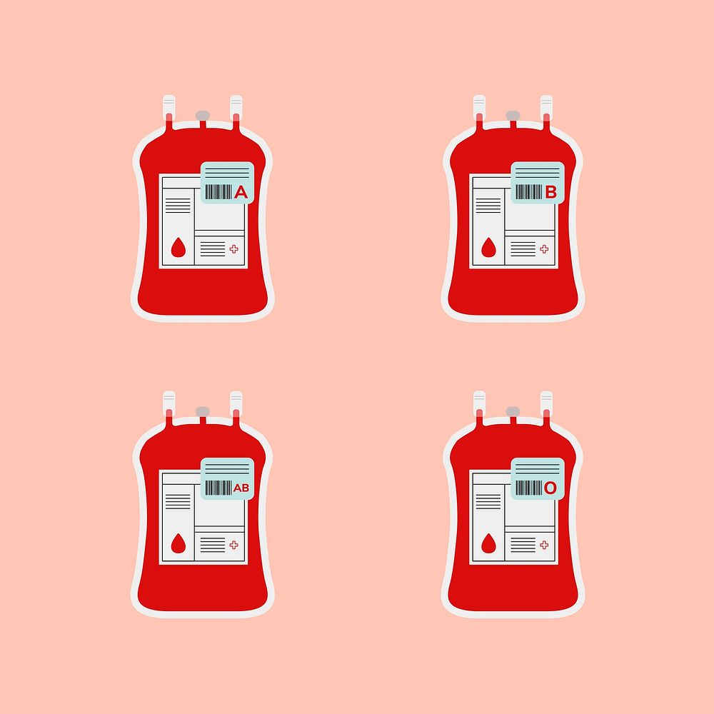 Blood bags medical icon vector red health symbol illustration