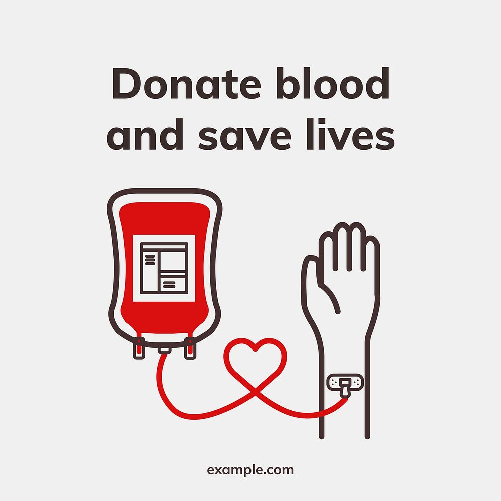 Donation save lives template vector health charity social media ad