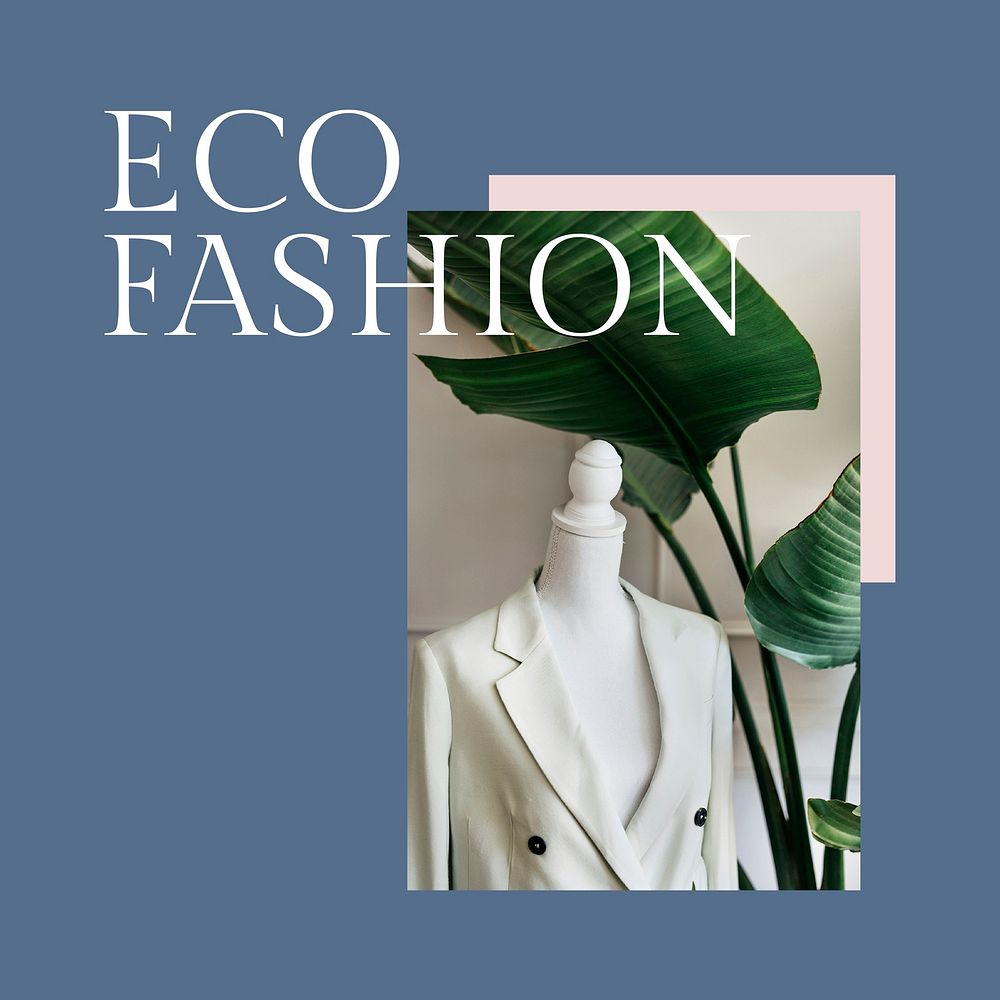 Eco fashion post template vector for environment friendly business