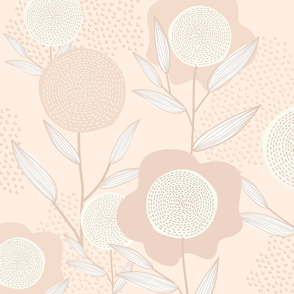 Feminine floral patterned vector background in pink