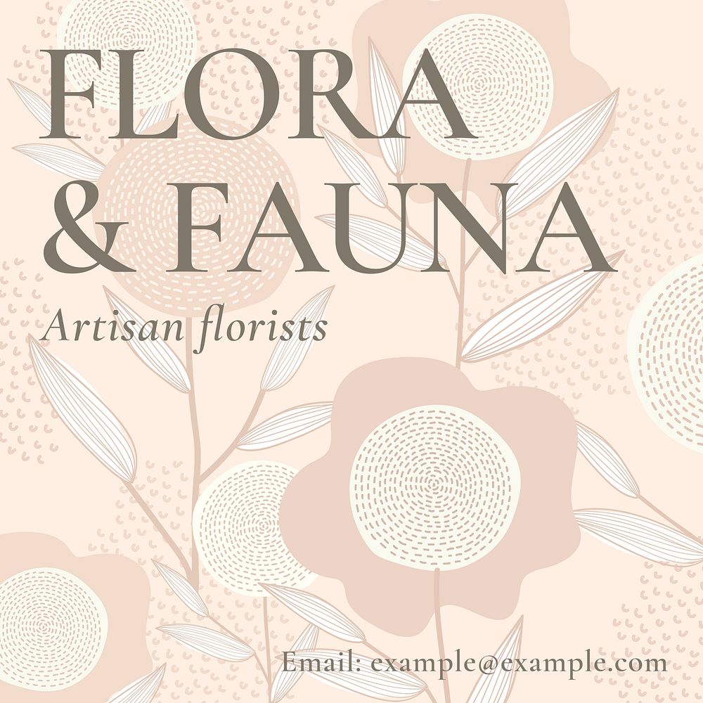 Feminine floral template vector for social media post