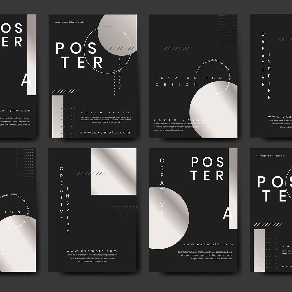 Minimal poster template vector set