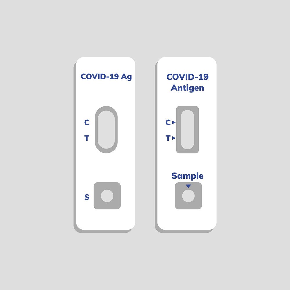 Rapid test illustration, COVID 19 diagnostic kit flat design vector