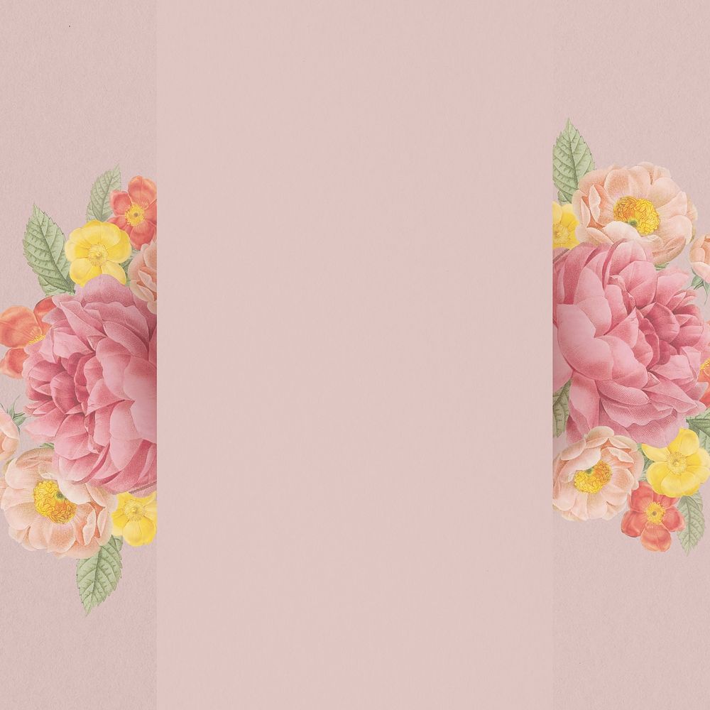 Aesthetic flower background, rose border frame in vintage design