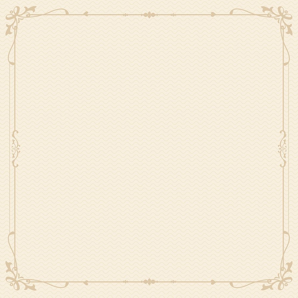 Ornaments frame background, beige vintage design psd