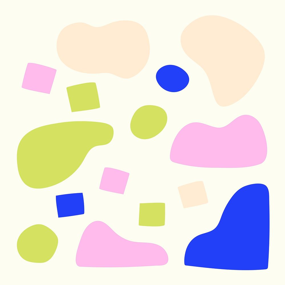 Abstract background, liquid blob shape pop color design vector set