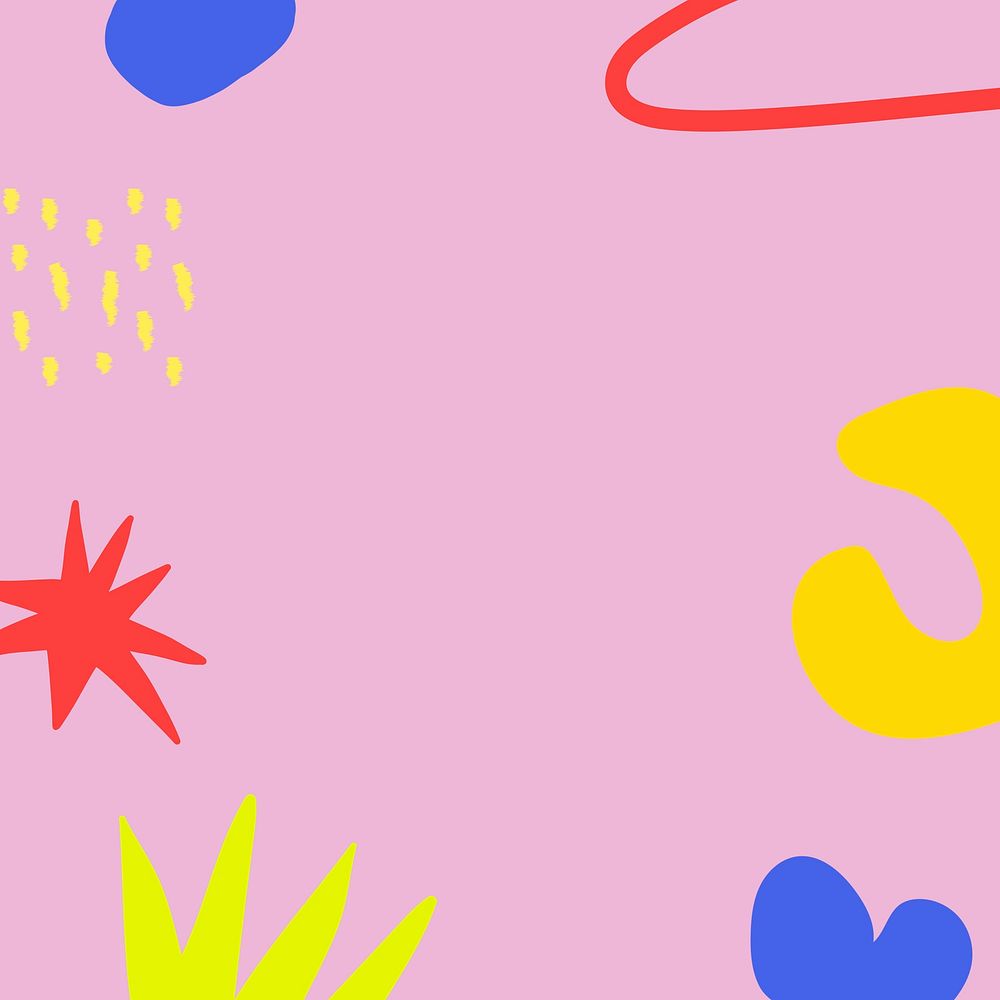 Pink memphis frame background, colorful design vector