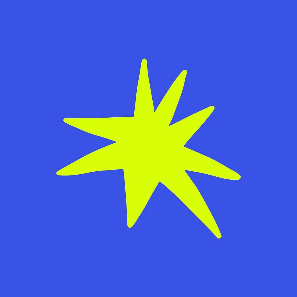 Starburst shape sticker, green abstract design vector