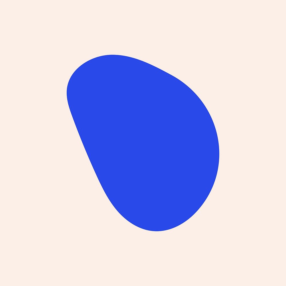 Blob shape sticker, blue abstract design vector