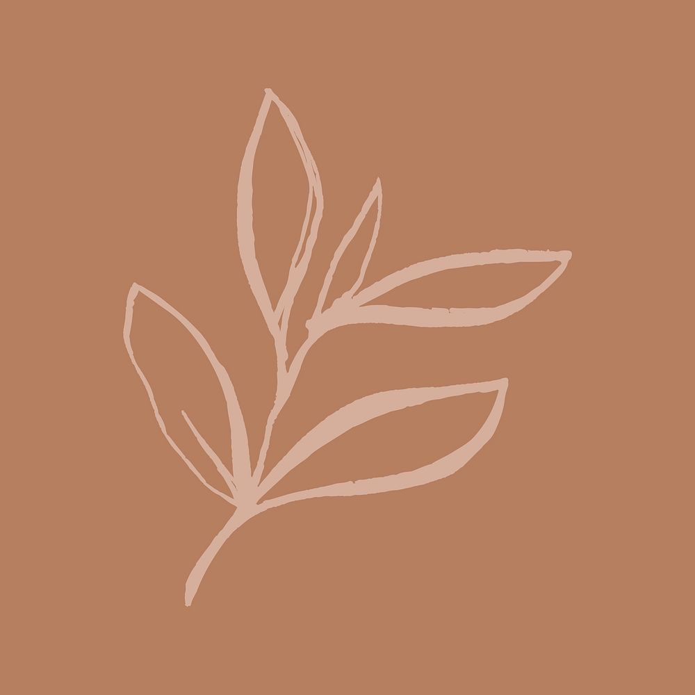 Brown leaf sticker, botanical collage element vector