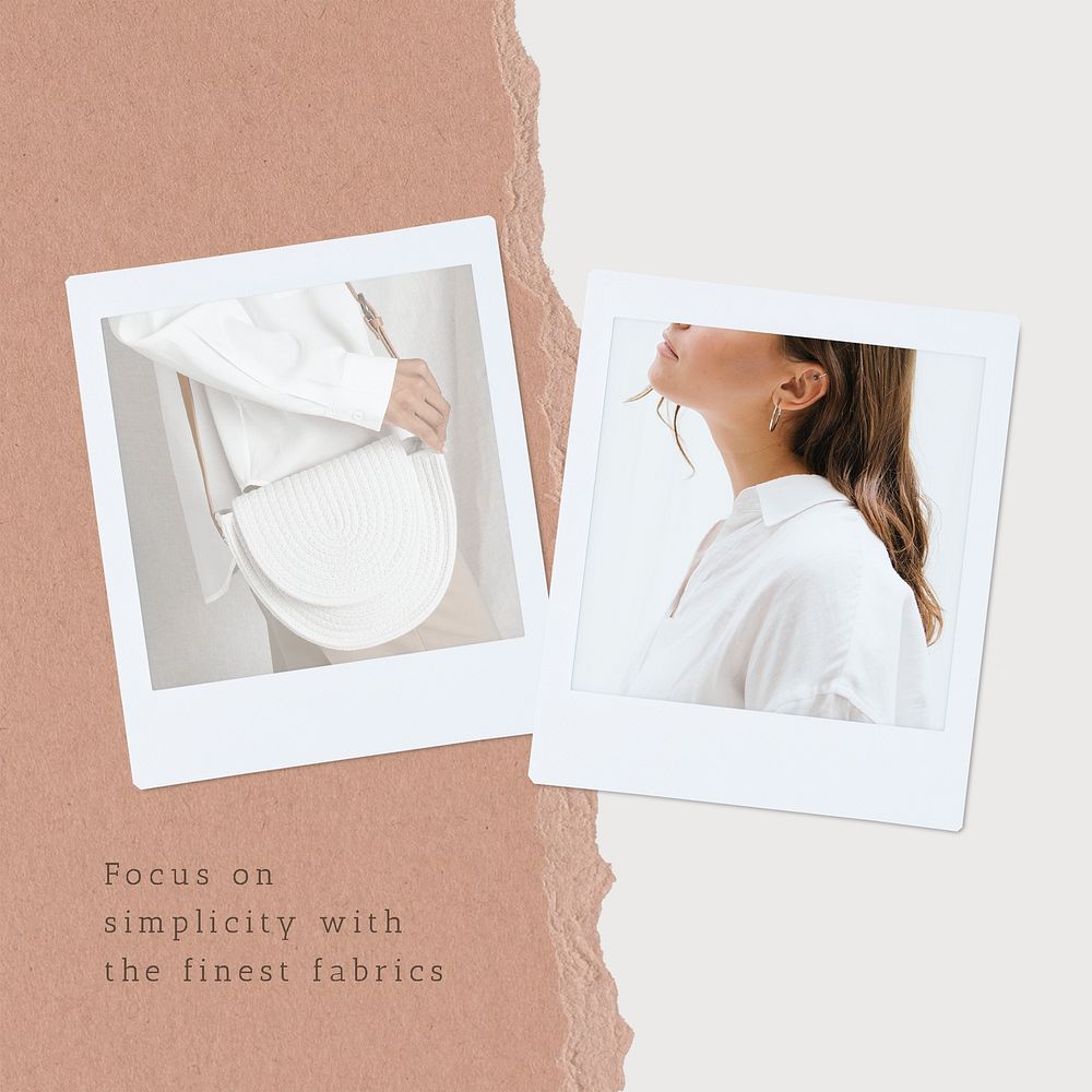 Fashion Instagram ad template, pastel beige design psd