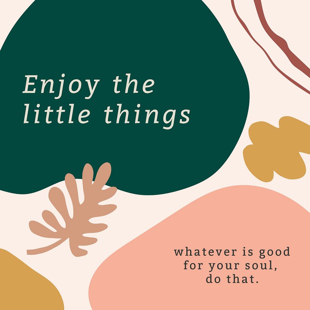 Cute Instagram post template, inspirational quote psd