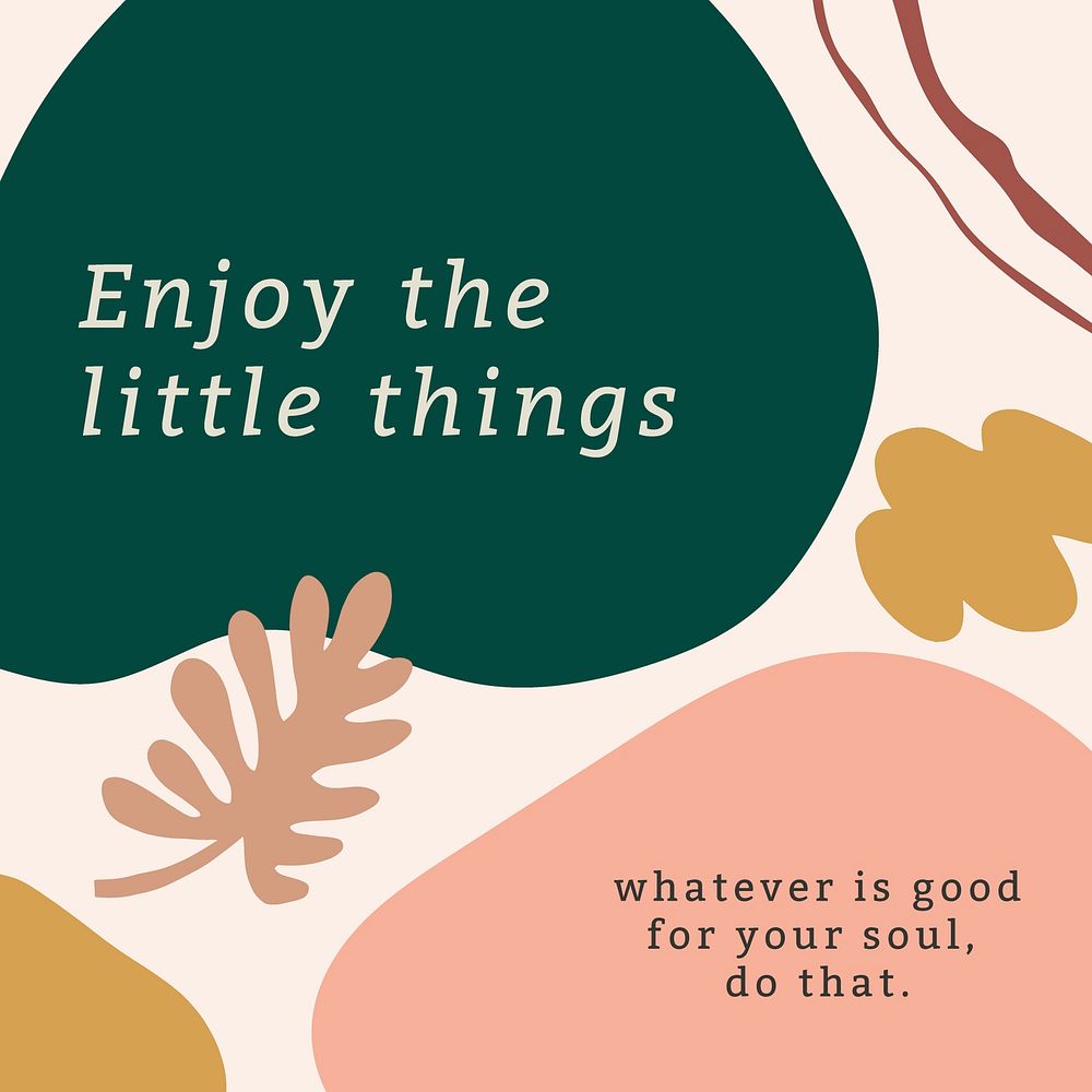 Cute Instagram post template, inspirational quote vector