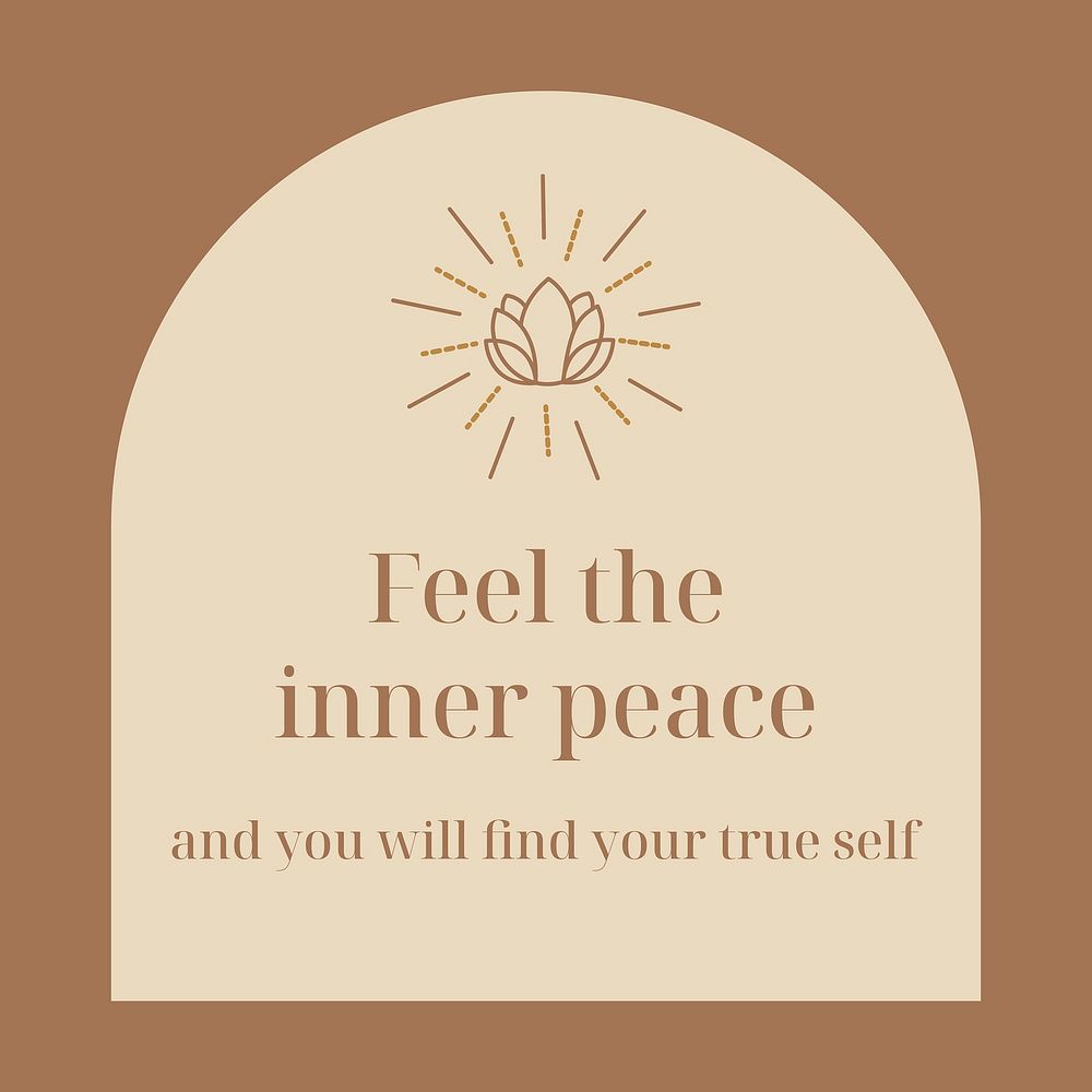 Mindfulness Instagram post template, editable beige self love design vector