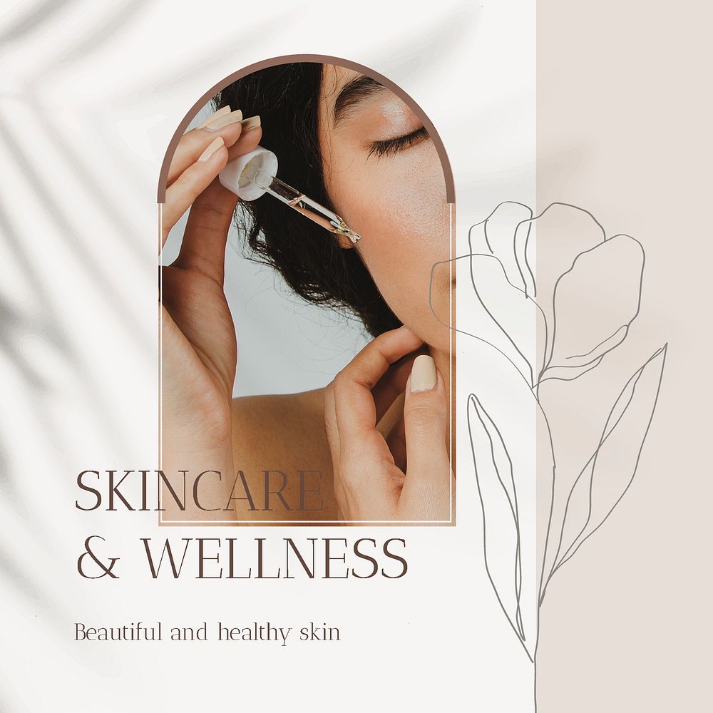 Skincare Instagram post template, customizable for small business psd