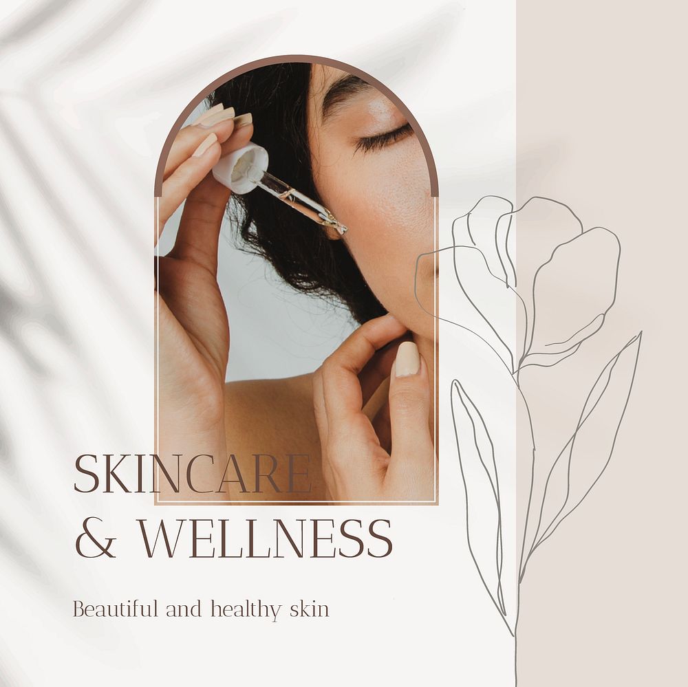 Self care Instagram ad template, customizable skincare design vector