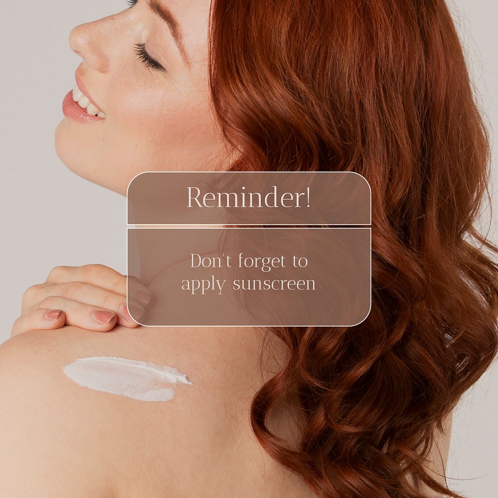 Skincare Instagram post template, customizable reminder design for small business vector