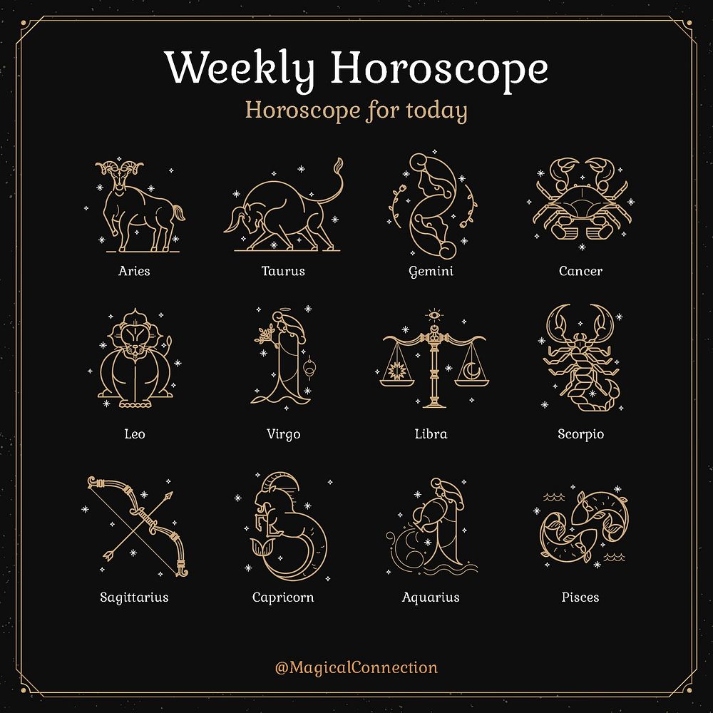 Horoscope Instagram ad template, zodiac sign psd