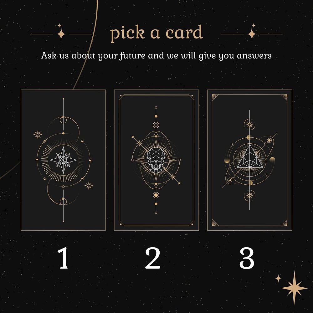 Taro card Instagram post template, horoscope design vector
