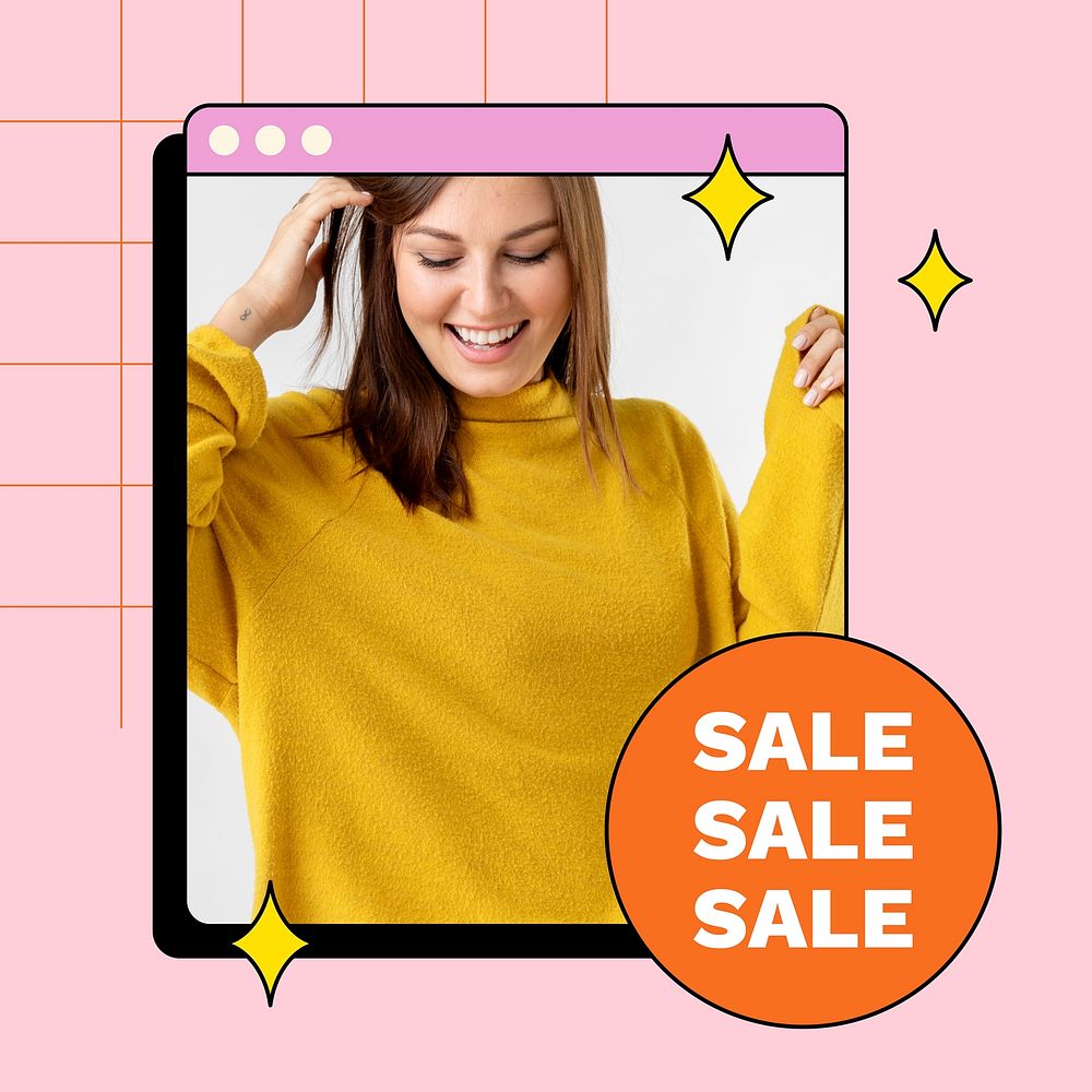 Sale Instagram post template, editable fashion advertisement vector